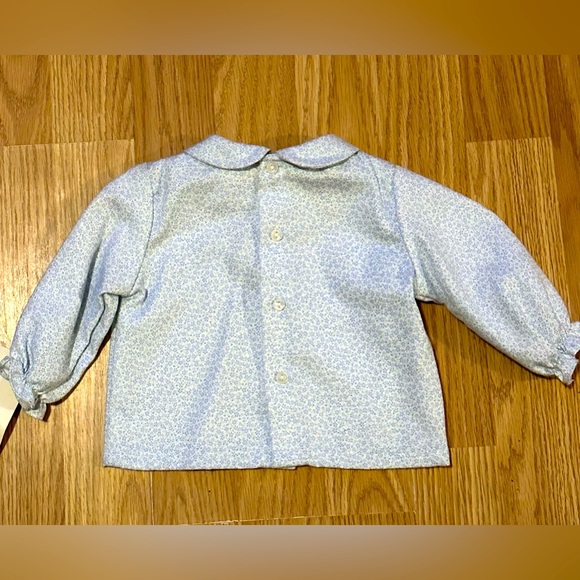Sophie Dess Long Sleeve Light Blue Floral Print Shirt - Size 1mo - 58 cm - NWT - Picture 5 of 7